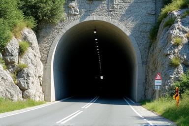 Entrance of a Swiss mountain tunnel